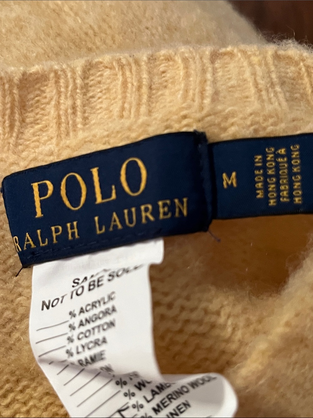 NEW! Polo by Ralph Lauren Yellow Crewneck Sweater with Brown Elbow Patch - Picture 15 of 16